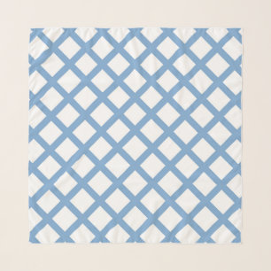 Blue White Harlequin Diamond Stripe Pattern Scarf