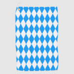 Blue White Harlequin Diamonds Checkers Design  Golf Towel