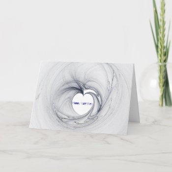 Blue White Heart  Happy Valentines Holiday Card by ArdieAnn at Zazzle
