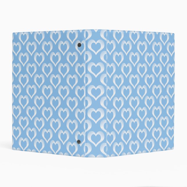 Blue White Hearts Pattern Mini Binder (Background)