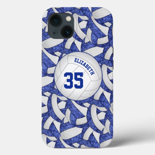 blue white her volleyball team colors personalized iPhone 13 case