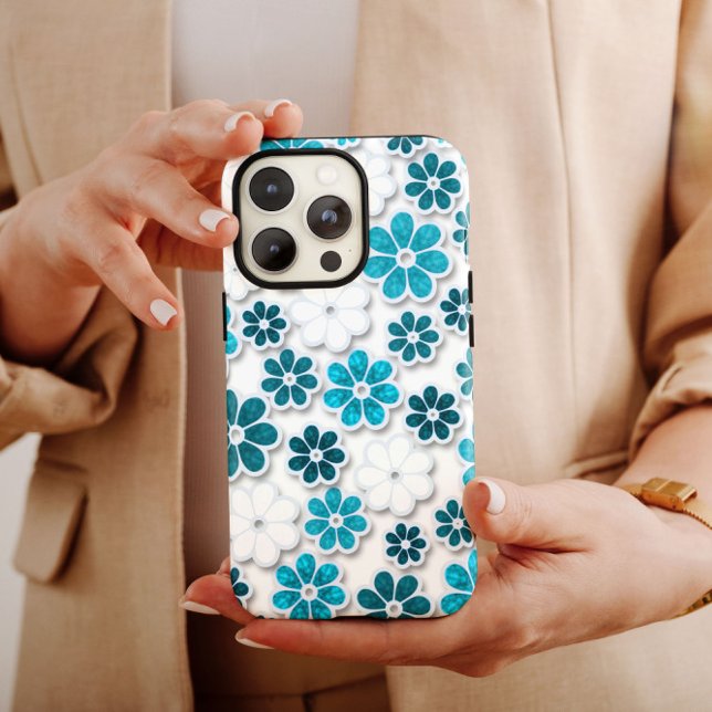 Blue White Hippie iPhone | 60s Hippie iPhone 13 Case-Mate iPhone Case (Creator Uploaded)