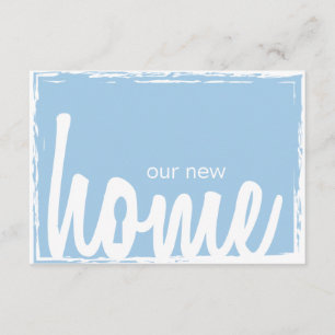 Blue & White Home Key Lock Housewarming Invite