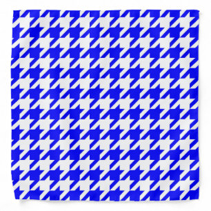 Blue White Houndstooth Check Bandana