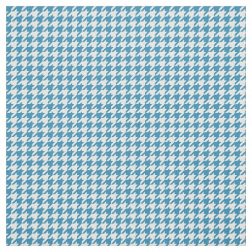Blue White Houndstooth Pattern Fabric
