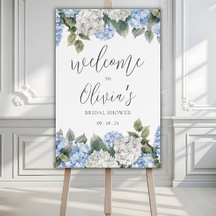 Blue & White Hydrangea Bridal Shower Foam Board