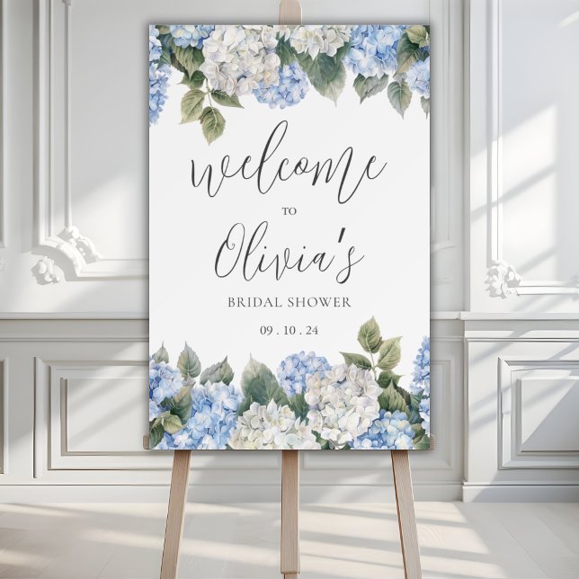 Blue & White Hydrangea Bridal Shower Foam Board (Creator Uploaded)