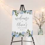 Blue & White Hydrangea Bridal Shower Foam Board<br><div class="desc">Beautiful blue and white hydrangeas done in soft watercolors were used to create this pretty bridal shower welcome sign.  A perfect welcome greeting for all your bridal shower guests.  A perfect welcome for your special day.</div>