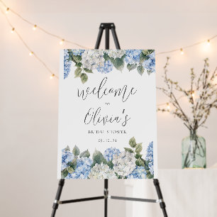 Blue & White Hydrangea Bridal Shower Foam Board