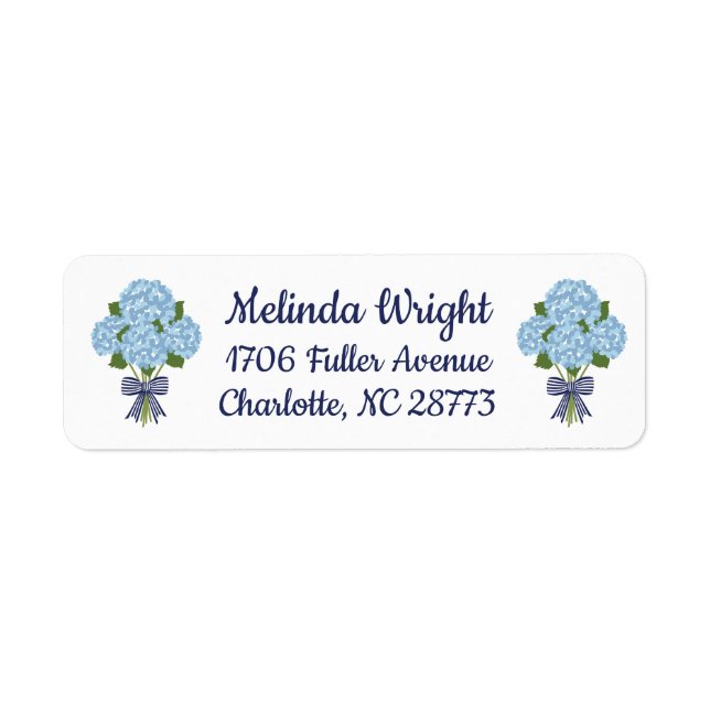 Blue & White Hydrangea Label (Front)