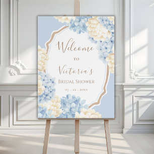 Blue & White Hydrangeas Vintage Bridal Shower Foam Board