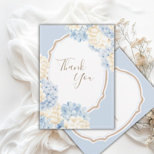 Blue & White Hydrangeas Vintage Wedding Thank You Card