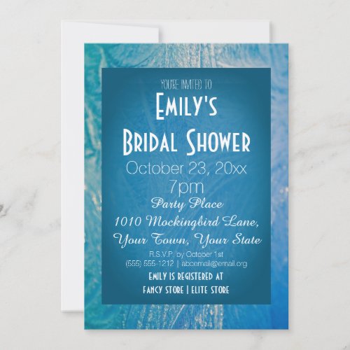 Blue  White Ice Winter Wonderland Bridal Shower Invitation