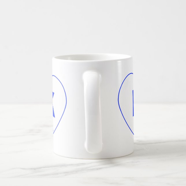 Blue & White K-Heart Mug (Handle)