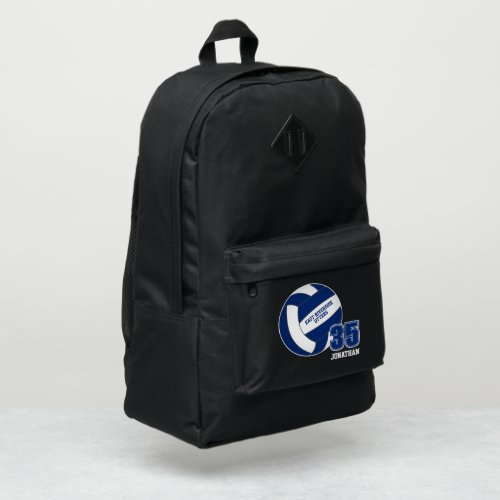 blue white kids teens custom volleyball port authority backpack