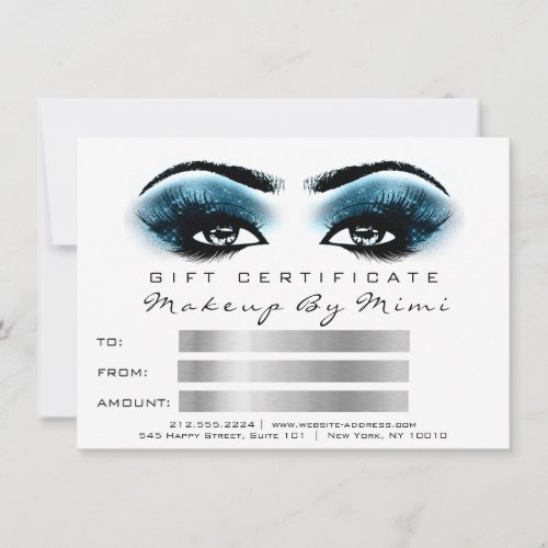 Blue White Lashes Makeup Artist Certificate Gift