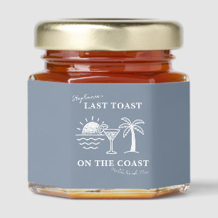 Blue & White Last Toast on the Coast Bachelorette Honey Jar Favors