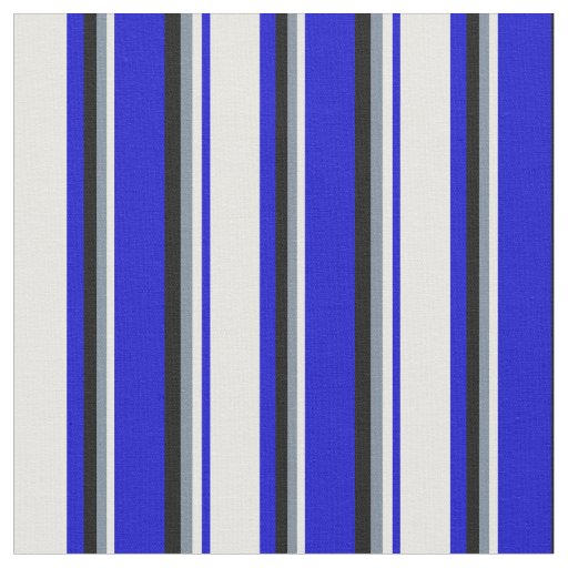 Blue, White, Light Slate Gray, and Black Lines Fabric