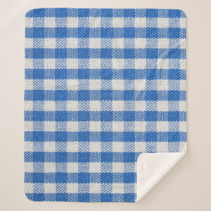 Blue-white lined dining clothes. sherpa blanket