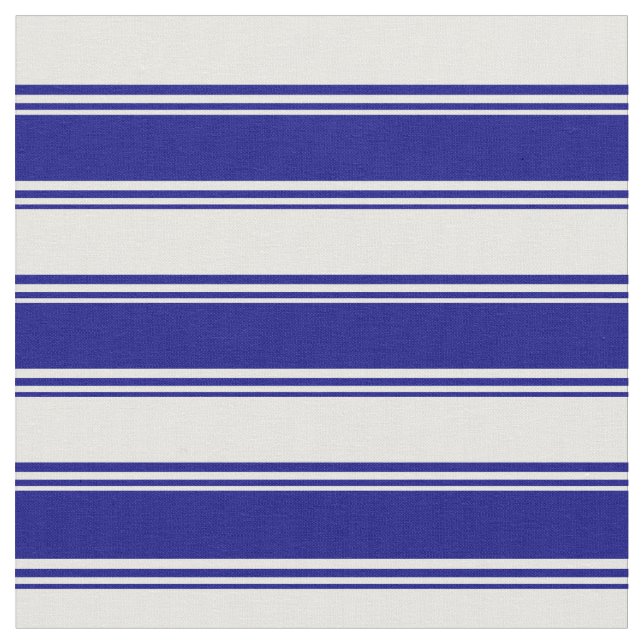 Blue & White Lined Pattern Fabric (Close Up)