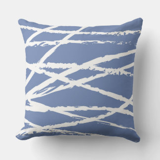BLUE & WHITE LINES DESIGN Retro Throw Pillow