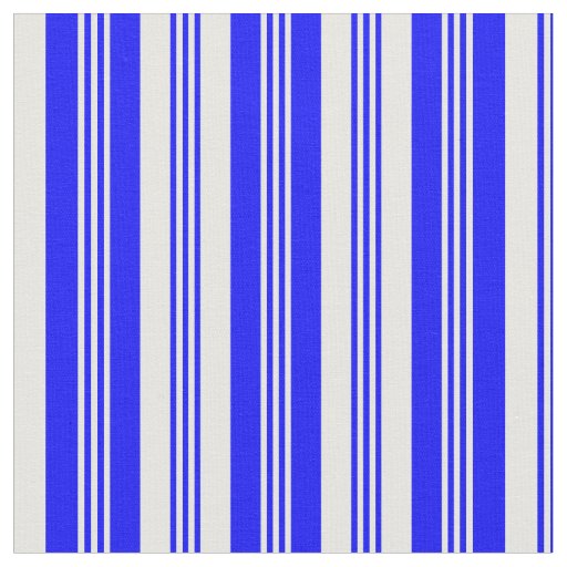 Blue & White Lines/Stripes Pattern Fabric
