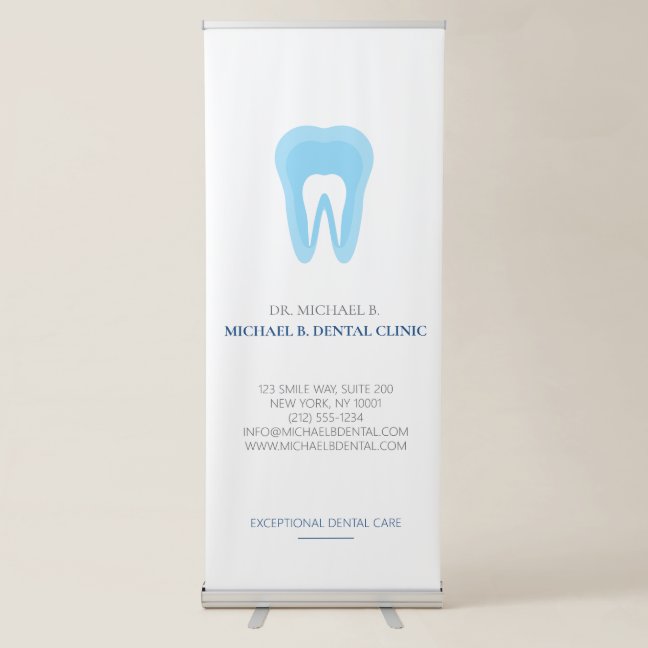 Blue White Logo Dental Dentist Teeth logo Retractable Banner