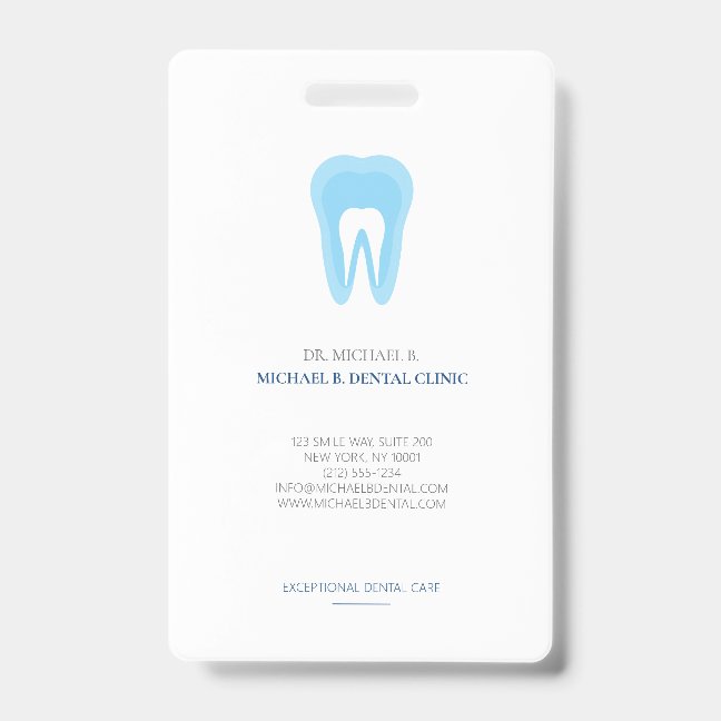 Blue White Logo Dr Dental Dentist Teeth Badge