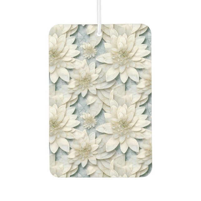 Blue White Lotus Flowers   Air Freshener (Front)