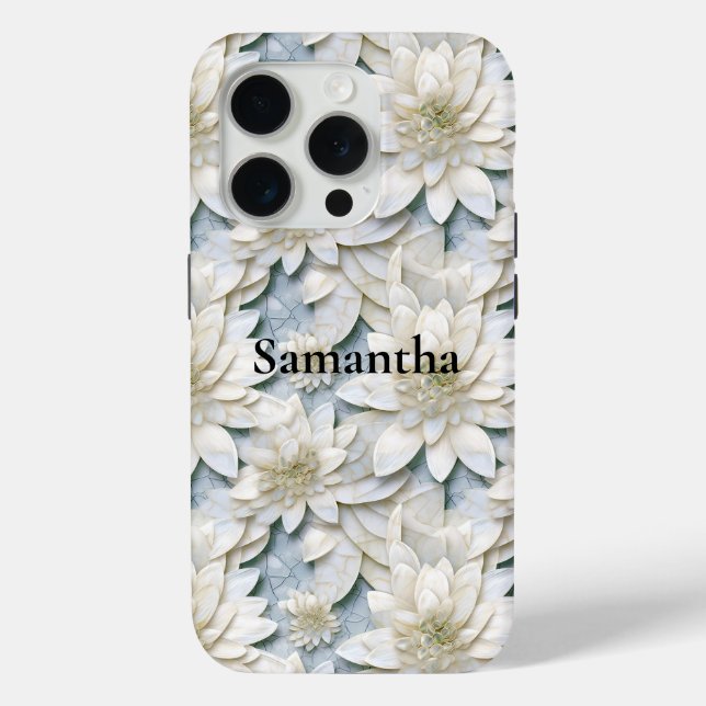Blue White Lotus Flowers   Case-Mate iPhone Case (Back)