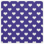 Blue White Love Heart Pattern Design  Fabric