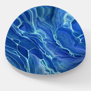 Blue & White Marble Acrylic Abstraction Paperweight