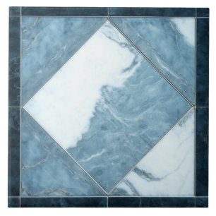 Blue White Marble Ceramic Tile Elegant Interior