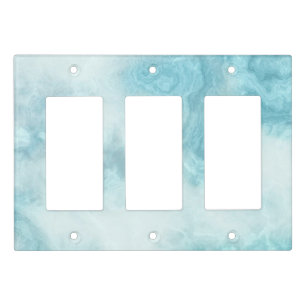 Blue white marble effect light switch cover