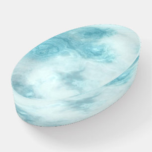 Blue white marble effect paperweight