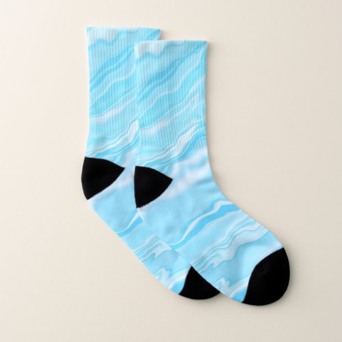 Blue White Marble  Socks