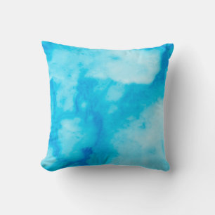 Blue White marble texture with natural patternabst Throw Pillow