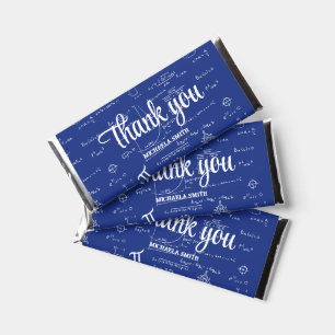 Blue White Math Formulas Equations Thank You Hershey Bar Favors