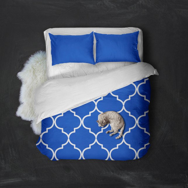 Blue & White Mediterranean Moroccan Pattern Duvet Cover (Creator Uploaded)