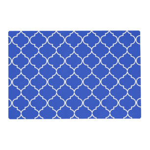 Blue & White Mediterranean Moroccan Pattern Placemat