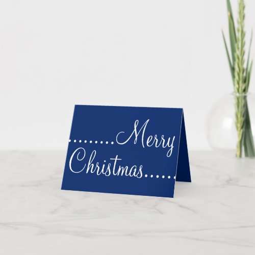 Blue White Merry Christmas Holiday Card
