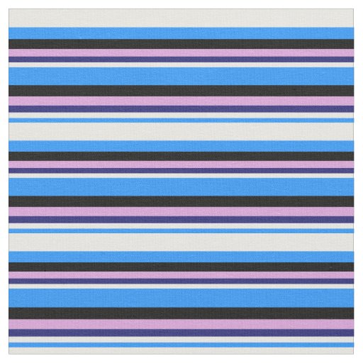 Blue, White, Midnight Blue, Plum & Black Colored Fabric