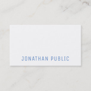 Blue White Minimal Design Template Modern Elegant Business Card