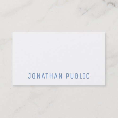 Blue White Minimal Design Template Modern Elegant Business Card
