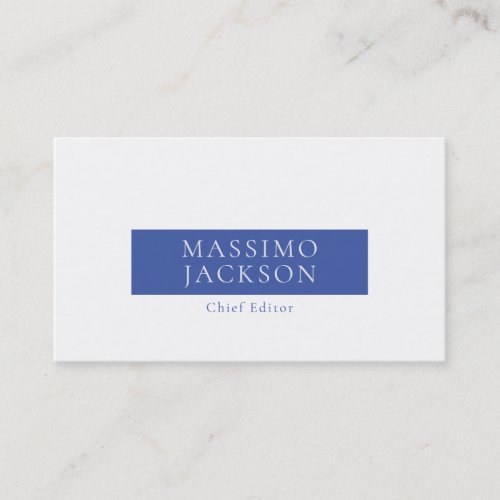 Blue White Minimal Modern Professional  Business Card