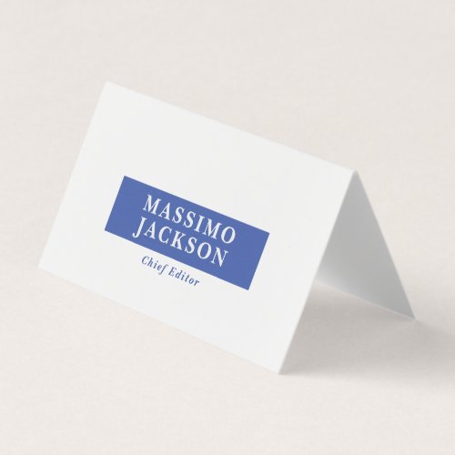 Blue White Minimal Modern Professional  Business Card