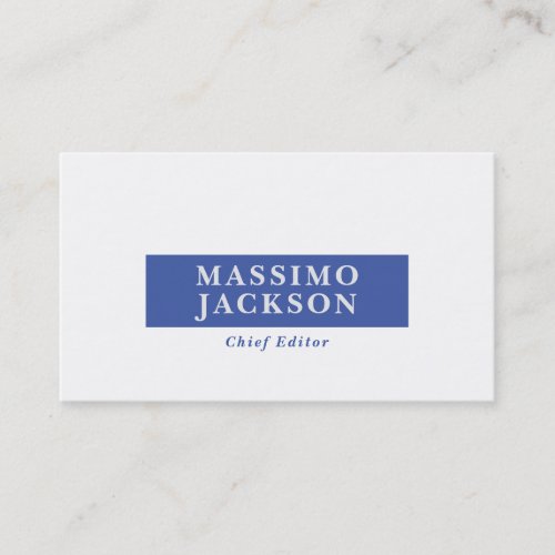 Blue White Minimal Modern Professional  Business Card