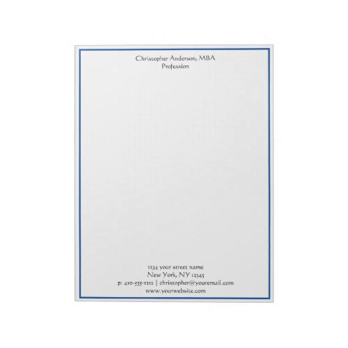 Blue White Minimalist Business Professional   Note