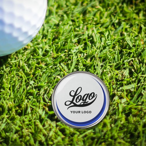 Blue White Modern Company Logo Business Brand Club Golf Ball Marker
