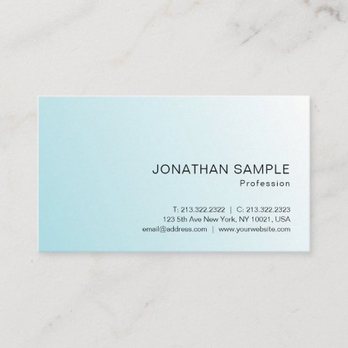 Blue White Modern Elegant Minimalist Template Business Card